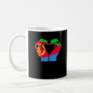 Hände Herz mit eritreischer Flagge Kaffeetasse