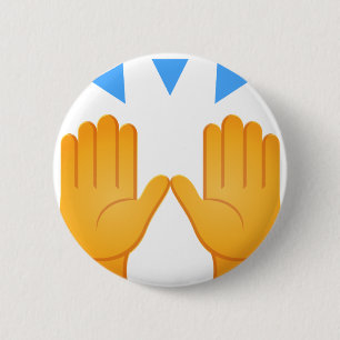 Hände hoben Emoji an Button