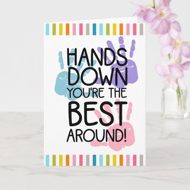 Hände hoch, du bist der beste Lehrer Karte (Orchidee)