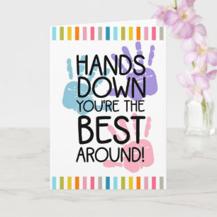 Hände hoch, du bist der beste Lehrer Karte