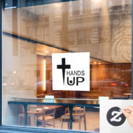 Hände hoch fensteraufkleber