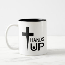 Hände hoch zweifarbige tasse