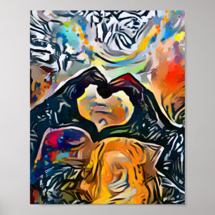 Hände in der Form einer Herz-Liebe Poster