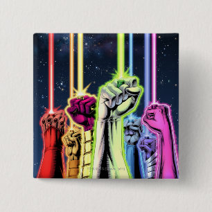 Hände in der Luft mit Ringen - Farbe Button