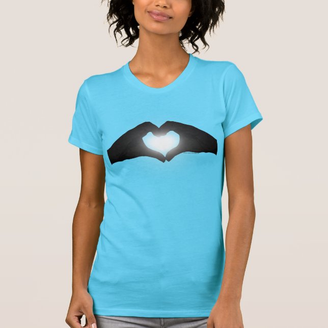 Hände in Herzform Silhouette T-Shirt (Vorderseite)