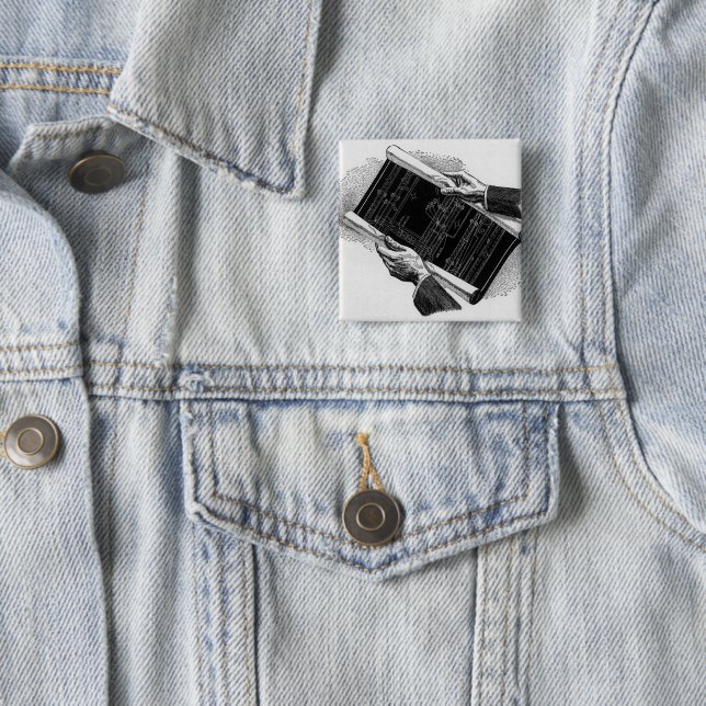 Hände mit architektonischen Blueprints, Vintages G Button (Beispiel)