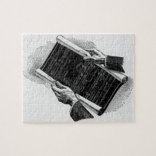 Hände mit architektonischen Blueprints, Vintages G Puzzle