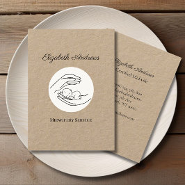 Hände mit einem Baby - weiße Dot-simpel-moderne Visitenkarte