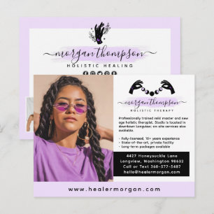 Hände & Mondphase Massage Reiki Logo Marketing Postkarte