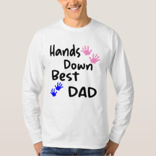 Hände runter, die besten Vater Kids Handdrucksache T-Shirt