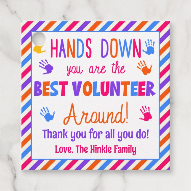 Hände runter sind der beste Freiwillige Geschenkanhänger (Vorderseite)