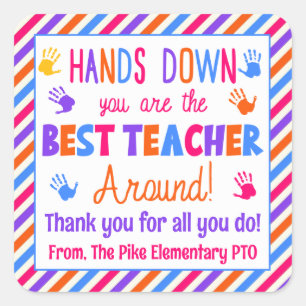 Hände runter sind der beste Lehrer Quadratischer Aufkleber