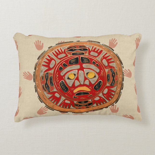 Hände über die Sonne Dekokissen (Vorderseite)