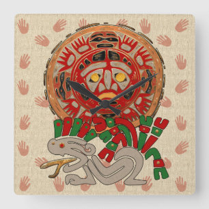 Hände über die Sonne Quadratische Wanduhr