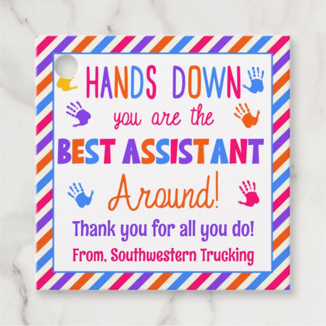 Hände unten sind die besten Assistenten Geschenkanhänger (Vorderseite)