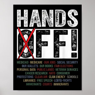 Hände von unseren Rechten schützen Demokratie Poster