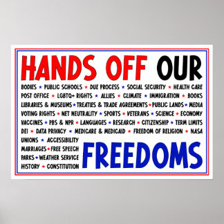 Hände von unserer Protestmarke für Zivile Rechte Poster