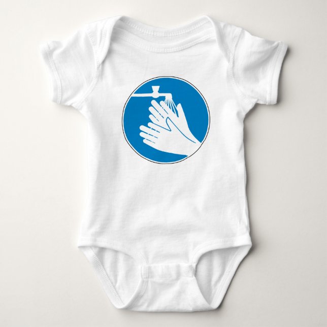 Hände waschen (Gesundheit und Sicherheit) (Hygiene Baby Strampler (Vorderseite)