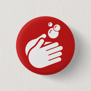 Hände waschen - Koronavirus und Grippe von Hand wa Button