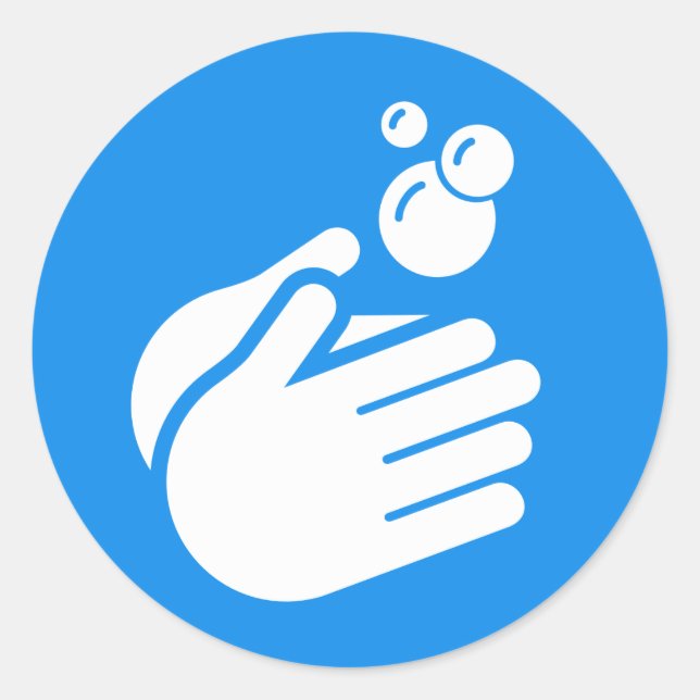 Hände waschen - Koronavirus und Grippe von Hand wa Runder Aufkleber (Vorderseite)