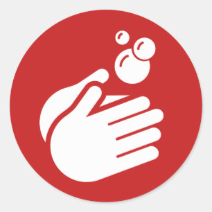 Hände waschen - Koronavirus und Grippe von Hand wa Runder Aufkleber