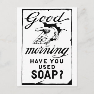 Hände waschen - Retrohygiene und Postkarte