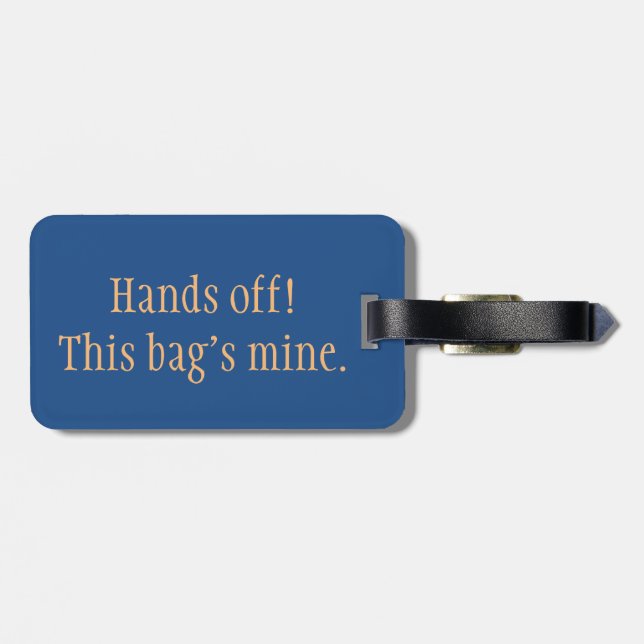 "Hände weg!" Gepäckanhänger (Rückseite horizontal)