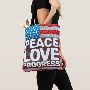Hände weg Liebe Fortschritt Amerika Flag Glitzer