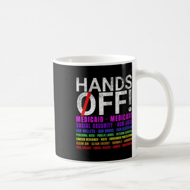 Hände weg Protest Kämpfe Widerstehen Schützen Männ Kaffeetasse (Rechts)