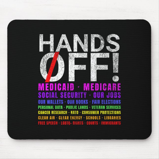 Hände weg Protest Kämpfe Widerstehen Schützen Männ Mousepad (Vorne)