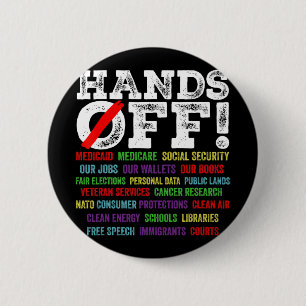 Hände weg Protest Sozialversicherung und Medicare Button