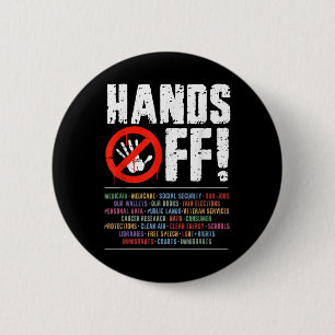 Hände weg Protest Sozialversicherung und Medicare Button
