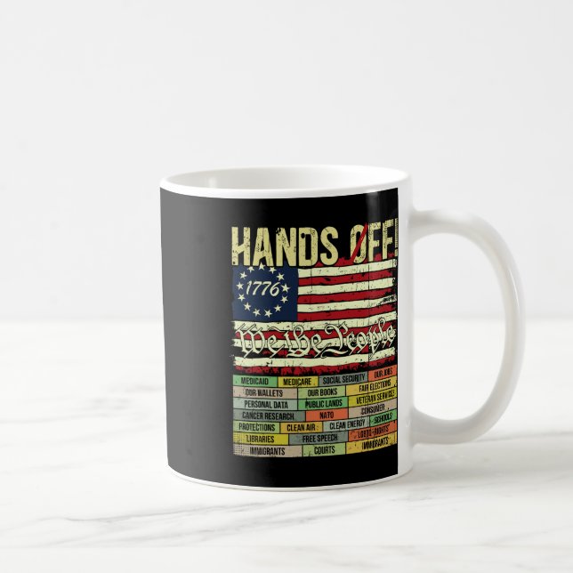Hände weg Protest Sozialversicherung und Medicare  Kaffeetasse (Rechts)