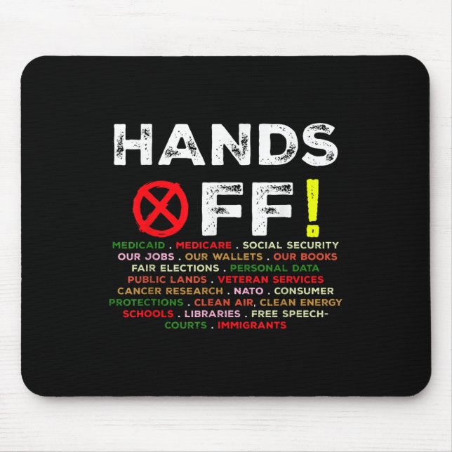 Hände weg Protest Sozialversicherung und Medicare  Mousepad (Vorne)