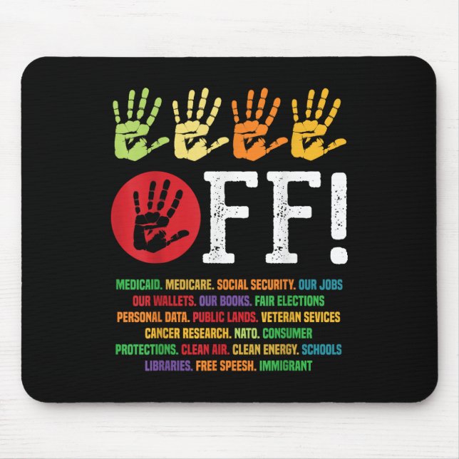 Hände weg Protest Sozialversicherung und Medicare  Mousepad (Vorne)