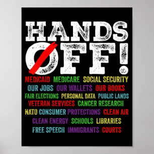 Hände weg Protest Sozialversicherung und Medicare  Poster