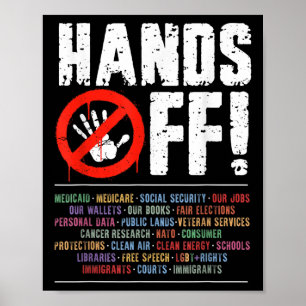 Hände weg Protest Sozialversicherung und Medicare Poster