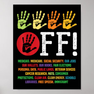 Hände weg Protest Sozialversicherung und Medicare Poster