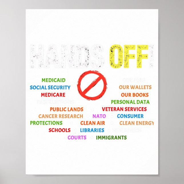 Hände weg Protestmedizin Medicare Social Security Poster (Vorne)