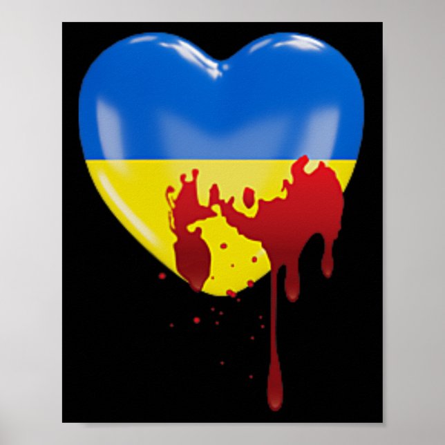 Hände weg von der Ukraine bei ukrainischen Protest Poster (Vorne)
