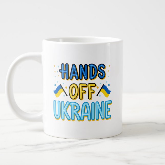 Hände weg von der Ukraine Spezialität Jumbo-Tasse (Links)