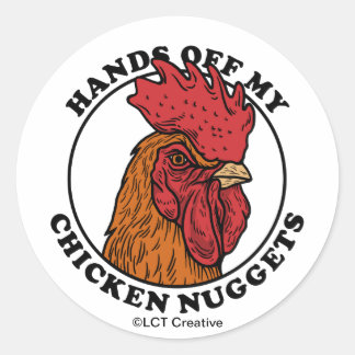 Hände weg von meinen Hühnchen-Nuggets Runder Aufkleber