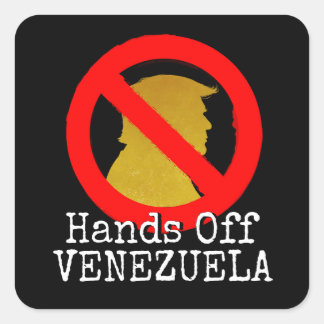 Hände weg von Venezuela - Anti-Trump-Logo Quadratischer Aufkleber