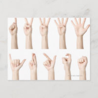 Hände zeigen die chinesische Art der Zählung