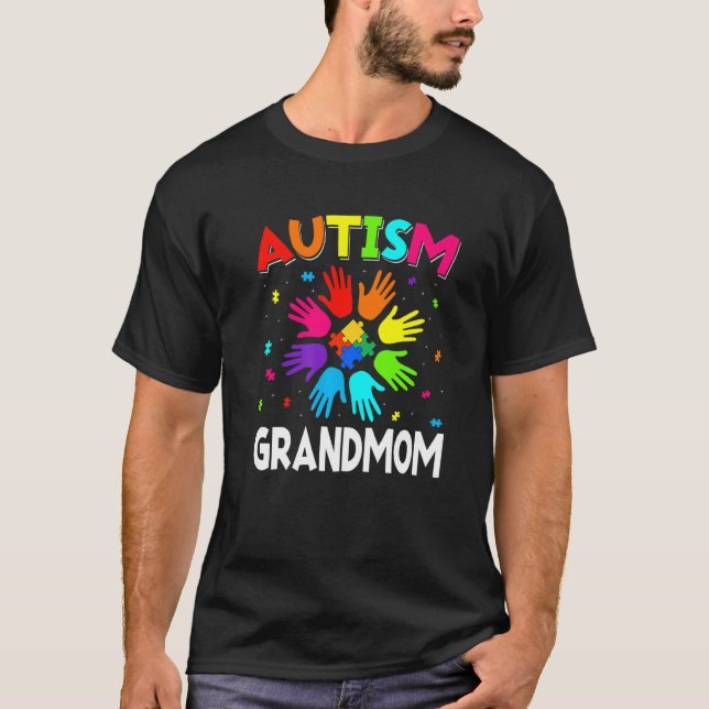 Händeautismus Aufklärung Großmutter Familienunters T-Shirt (Vorderseite)