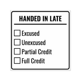 Handed In Late | Teacher Student Grading Checklist Permastempel