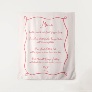 Händegezeichnetes Braun-Rot-Rosa-Gebälk Hochzeitsm Wandteppich