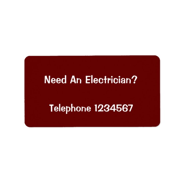 HANDEL. ELEKTRIZISCH. ADRESSAUFKLEBER (Vorne)