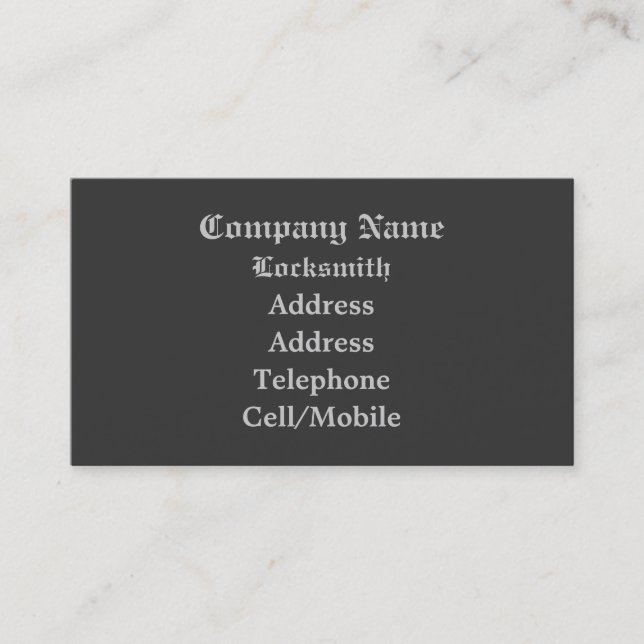 HANDEL, LOCKSMITTEL VISITENKARTE (Vorderseite)