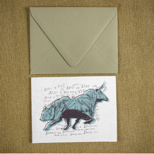 Handel mit Bullen und Bären Postkarte